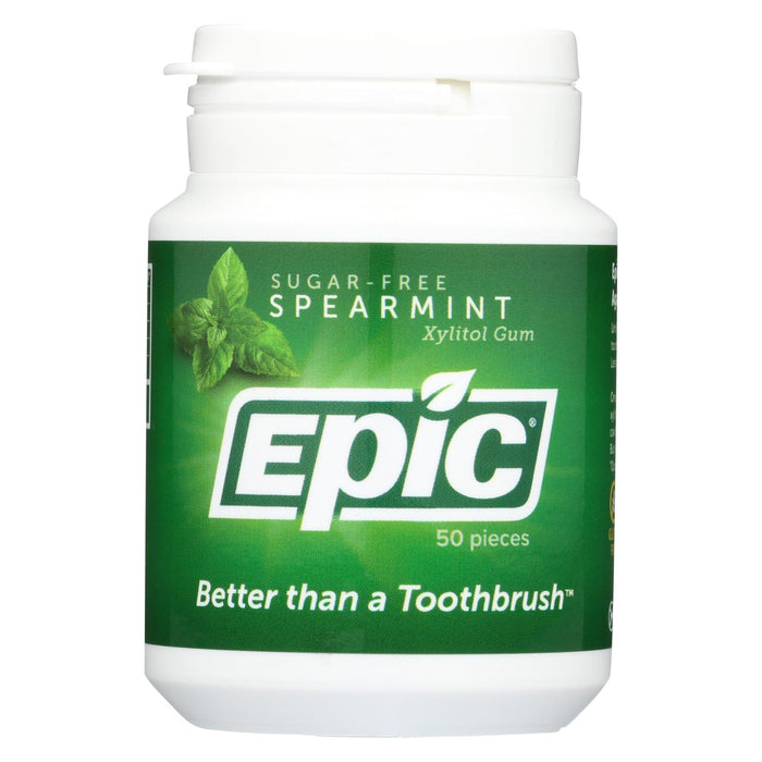 Epic Dental Spearmint Gum - Xylitol Sweetened - 50 Count