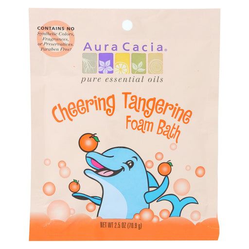 Aura Cacia Cheering Foam Bath Tangerine And Sweet Orange Essential Oils - Case Of 6 - 2.5 Oz