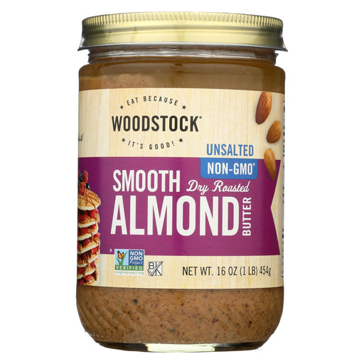 Woodstock Smooth Almond Butter - Case Of 12 - 16 Oz.