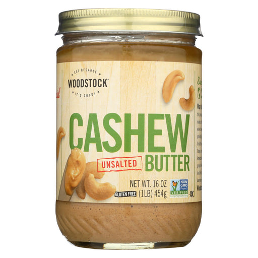 Woodstock Natural Cashew Butter - Unsalted - Case Of 12 - 16 Oz.