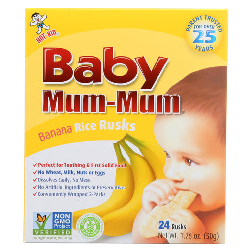 Hot Kid Baby Mum Rice Biscuit - Banana - Case Of 6 - 1.76 Oz.