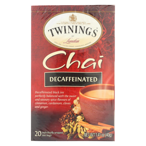 Twining's Tea Chai - Decaffeinated - Case Of 6 - 20 Bags