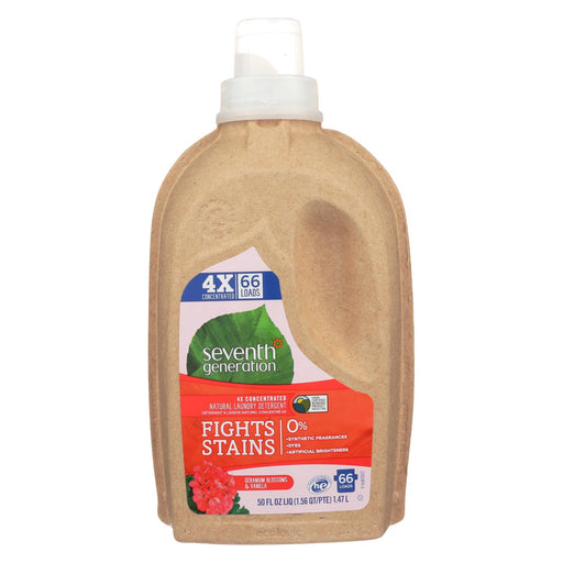 Seventh Generation Natural 4x Concentrated Laundry Detergent - Geranium Blossoms And Vanilla - Case Of 6 - 50 Fl Oz.