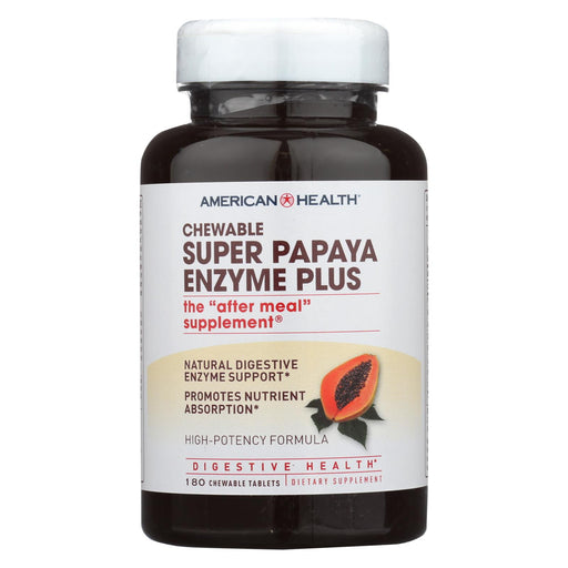 American Health Super Papaya Enzyme Plus Chewable - 180 Chewable Tablets