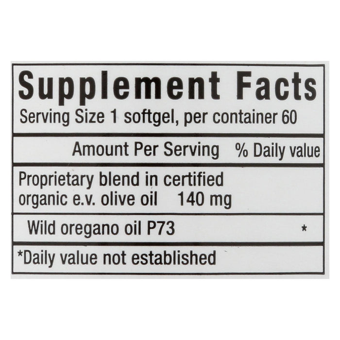 North American Herb And Spice Oreganol Oil Of Oregano Super Strength - 60 Softgels