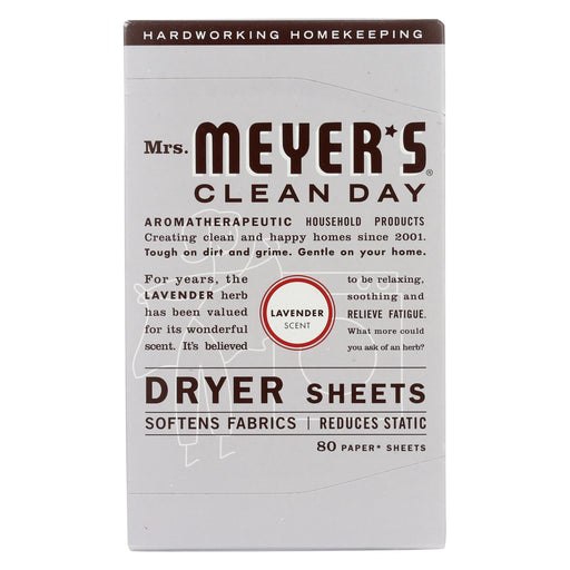 Mrs. Meyer's Clean Day - Dryer Sheets - Lavender - Case Of 12 - 80 Sheets