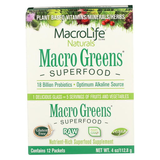 Macrolife Naturals Macro Greens Original - 12 Packets - 4 Oz