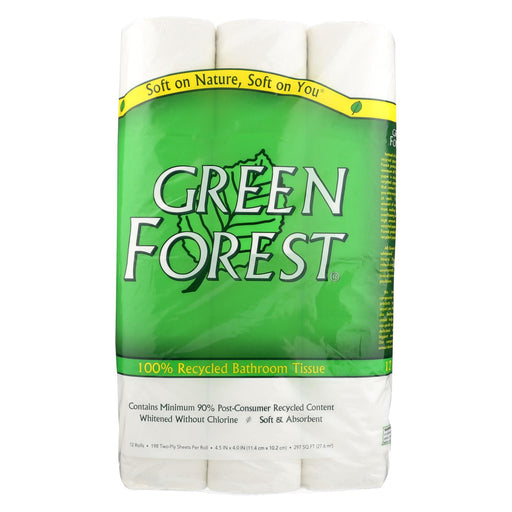 Green Forest Premium Bathroom Tissue - Unscented 2 Ply - Case Of 8 - 12