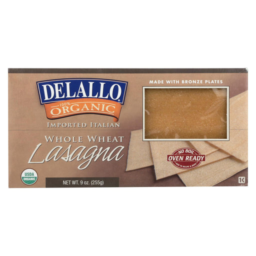 Delallo Organic Whole Wheat Lasagna Pasta - Case Of 12 - 9 Oz.