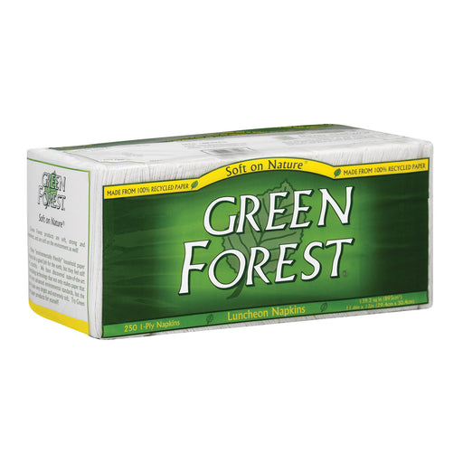Green Forest Luncheon Napkins - White - Case Of 12 - 250 Count