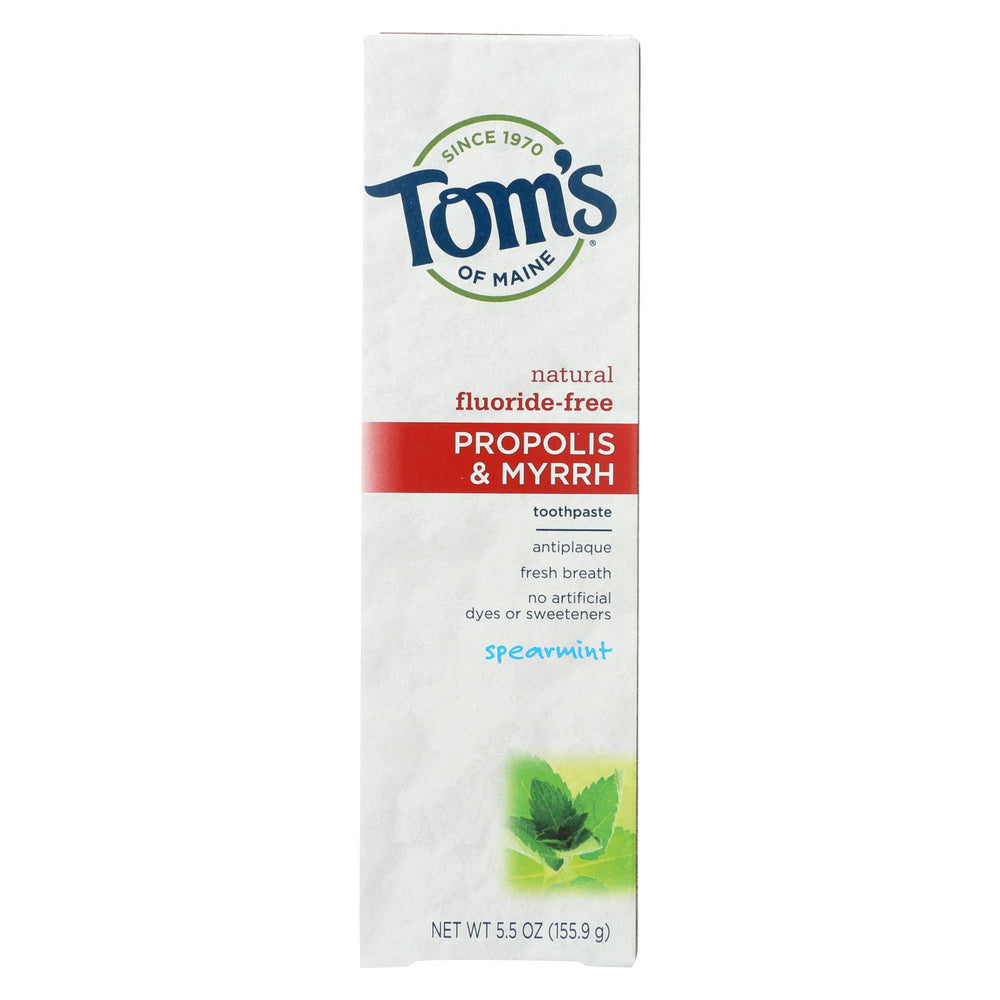 Tom's Of Maine Propolis And Myrrh Toothpaste Spearmint - 5.5 Oz - Case Of 6