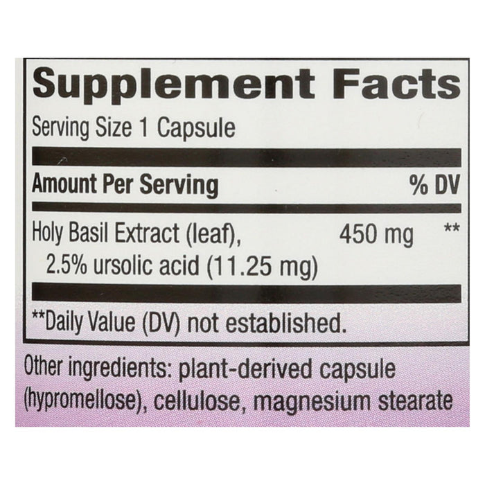 Nature's Way Holy Basil Standardized - 60 Vegetarian Capsules