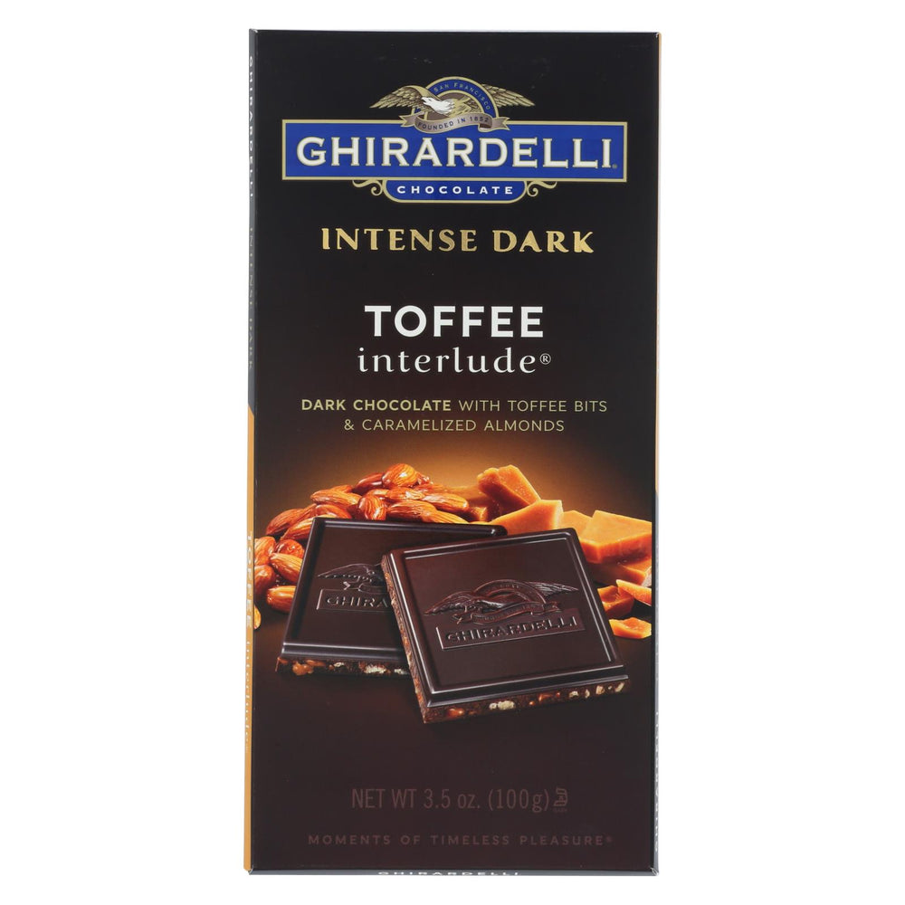 Ghirardelli Intense Dark Chocolate Toffee Interlude Bar - Case Of 12 - 3.5 Oz.