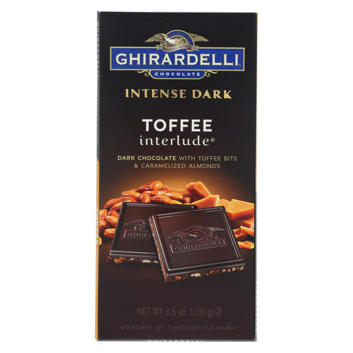 Ghirardelli Intense Dark Chocolate Toffee Interlude Bar - Case Of 12 - 3.5 Oz.