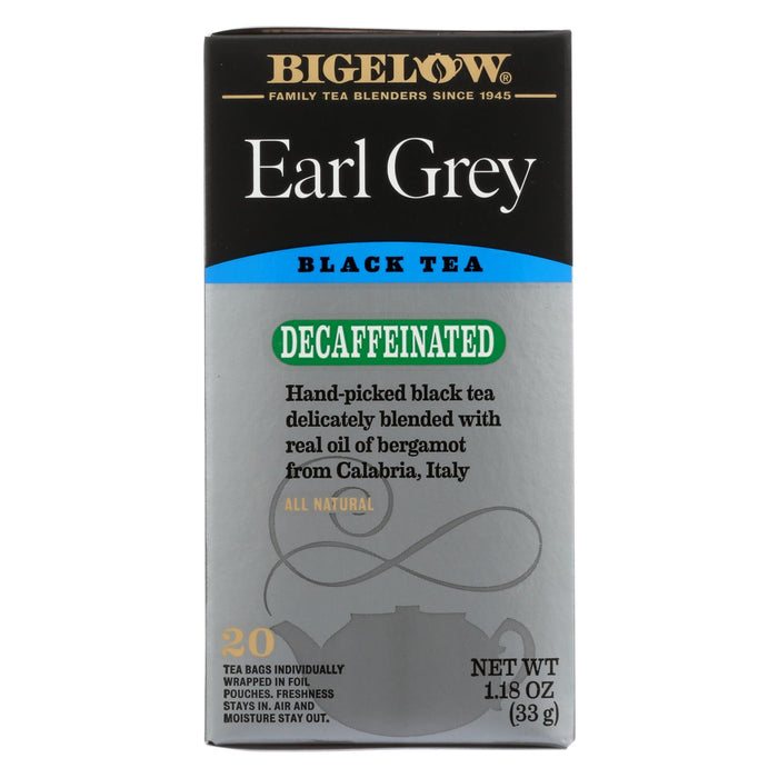 Bigelow Tea Earl Grey Decaffeinated Black Tea - Case Of 6 - 20 Bags