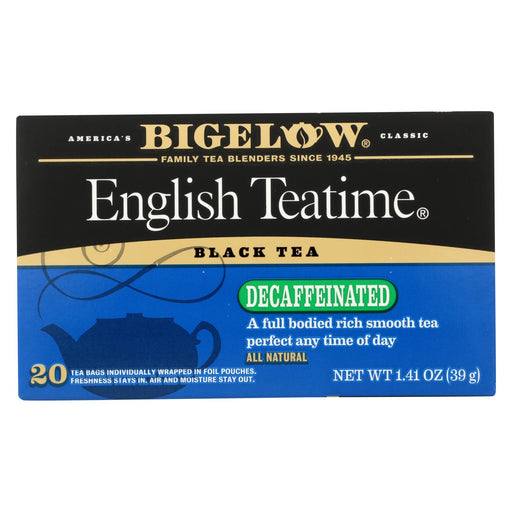 Bigelow Tea English Teatime Decaffeinated Black Tea - Case Of 6 - 20 Bags