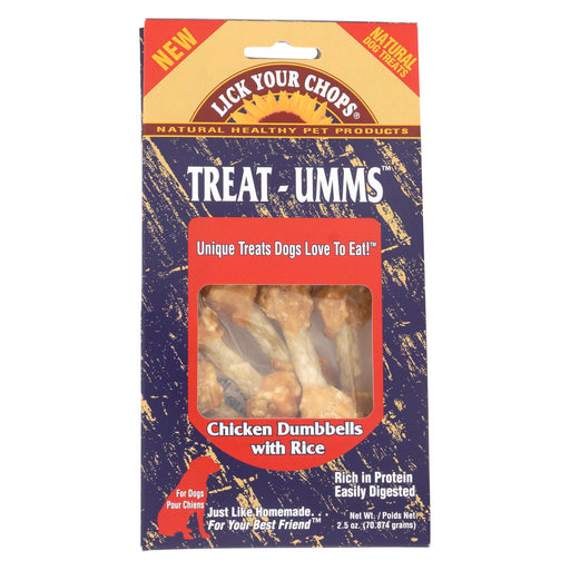 Lick Your Chops Treat - Umms Dog Treats - Chicken Dumbell - Case Of 6 - 2.5 Oz.