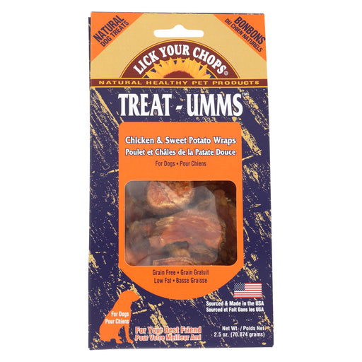 Lick Your Chops Treat - Umms Dog Treats - Chicken And Sweet Potato - Case Of 6 - 2.5 Oz.