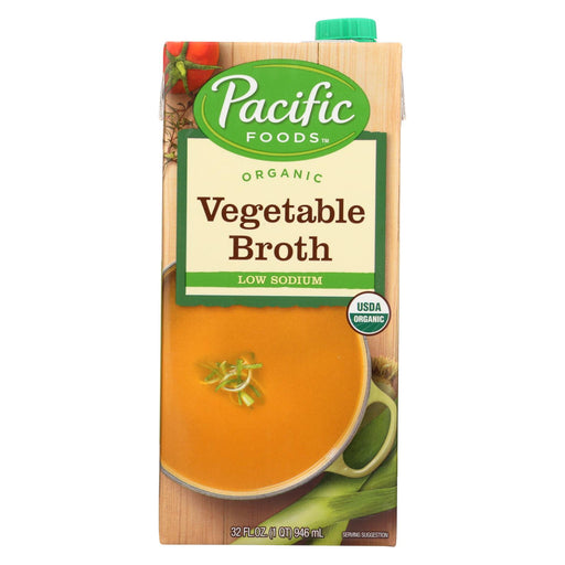 Pacific Natural Foods Vegetable Broth - Low Sodium - Case Of 12 - 32 Fl Oz.