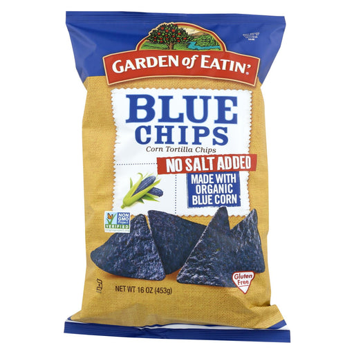 Garden Of Eatin' Blue Chips - Unsalted - Case Of 12 - 16 Oz