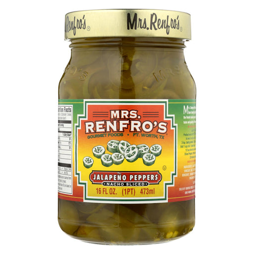 Mrs. Renfro's Nacho Sliced Jalapeno Peppers - Pepper - Case Of 6 - 16 Oz.