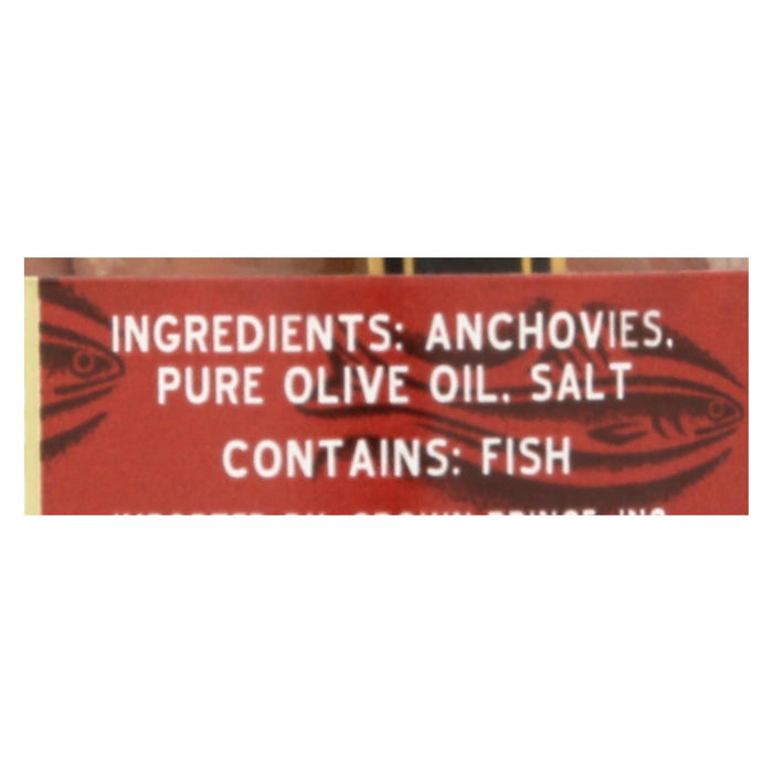 Crown Prince Flat Fillets Of Anchovies In Pure Olive Oil - Case Of 18 - 1.5 Oz.
