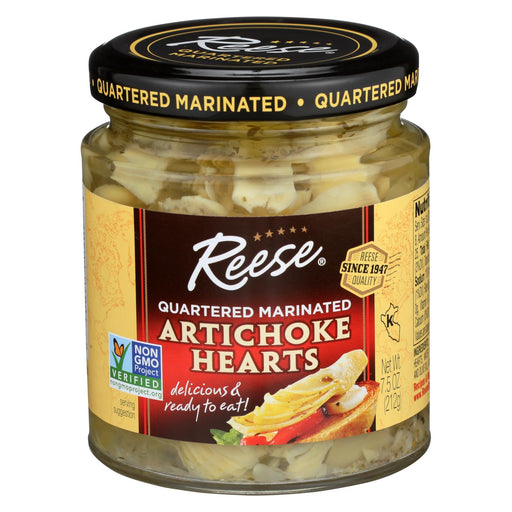 Reese Marinated Artichoke Hearts - Quartered - Case Of 12 - 7.5 Oz.