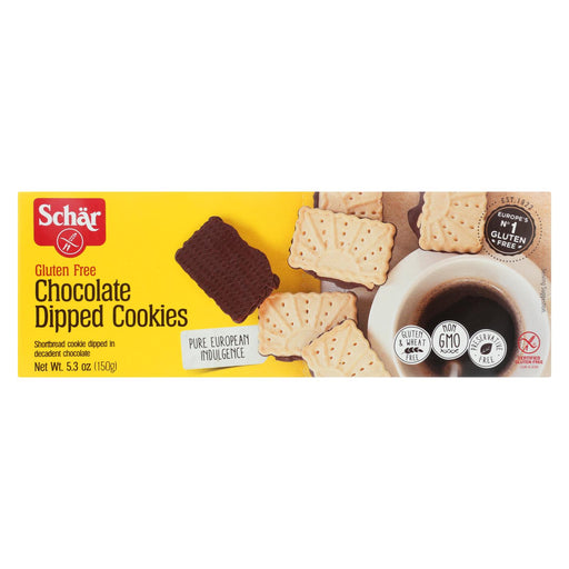 Schar Chocolate Dipped Cookies Gluten Free - Case Of 12 - 5.3 Oz.