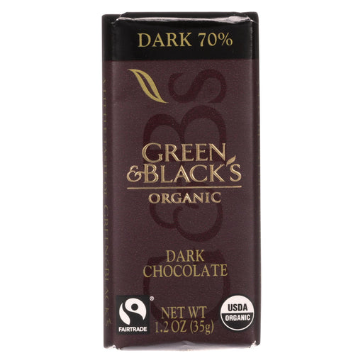Green And Black's Organic Chocolate Bars - Bittersweet Dark Chocolate - 70 Percent Cacao - Impulse Bars - 1.2 Oz - Case Of 20