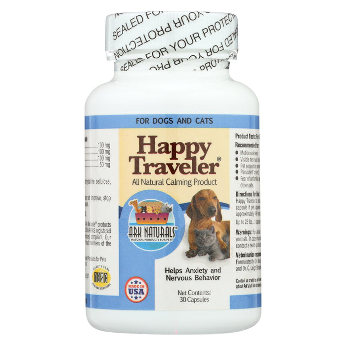 Ark Naturals Happy Traveler For Dogs And Cats - 30 Capsules