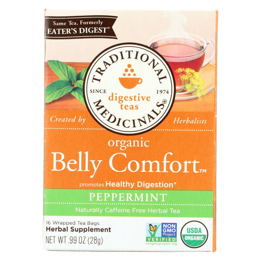 Traditional Medicinals Belly Comfort Peppermint - Caffeine Free - Case Of 6 - 16 Bags