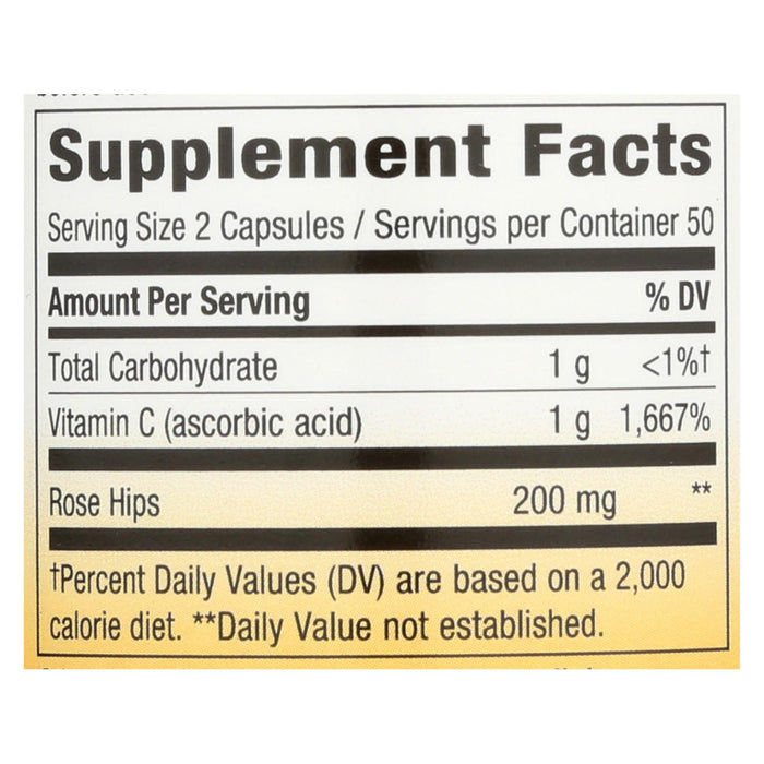 Nature's Way Vitamin C-500 With Rose Hips - 500 Mg - 100 Capsules