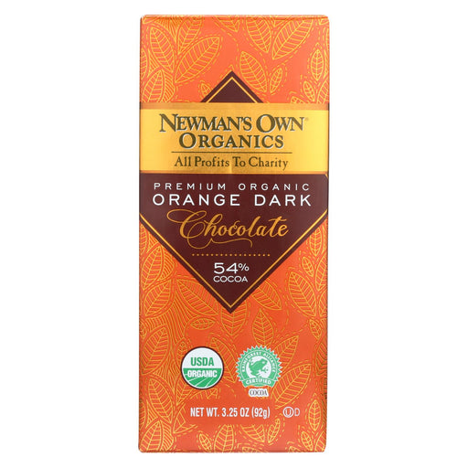 Newman's Own Organics Chocolate Bar - Organic - Dark Chocolate - Orange - 3.25 Oz Bars - Case Of 12