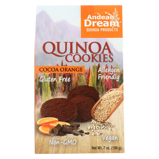 Andean Dream Gluten Free Quinoa Cookies Cocoa Orange - Case Of 6 - 7 Oz.