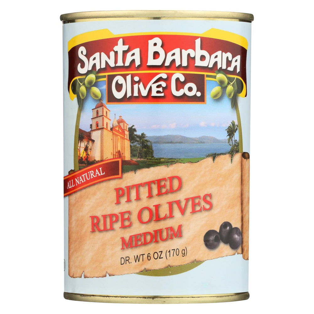 Santa Barbara California Ripe Olives - Medium Pitted - Case Of 12 - 6 Oz.