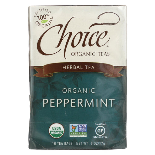 Choice Organic Teas Peppermint Herb Tea - 16 Tea Bags - Case Of 6