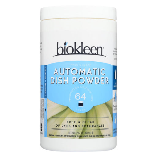 Biokleen Auto Dish Powder - Free And Clear - Case Of 12 - 32 Oz