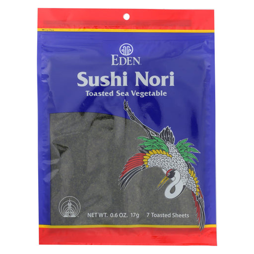 Eden Foods Sushi Nori - Cultivated - Toasted - .6 Oz - Case Of 6