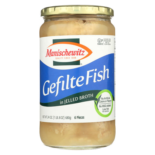Manischewitz Gelfite Fish In Jelled Broth - Case Of 12 - 24 Oz.