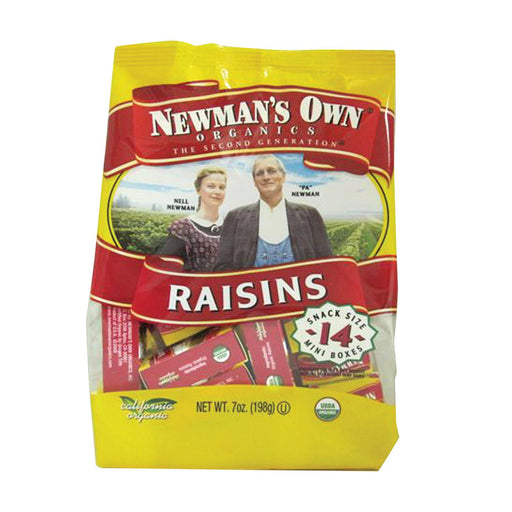Newman's Own Organics California Raisins - Organic - Case Of 12 - 0.5 Oz.