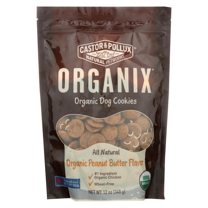 Castor And Pollux Organic Dog Cookies - Peanut Butter - Case Of 8 - 12 Oz.