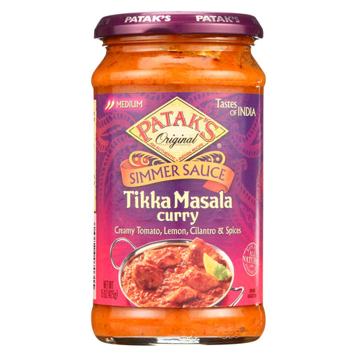 Pataks Simmer Sauce - Tikka Masala Curry - Medium - 15 Oz - Case Of 6