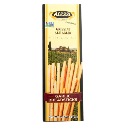 Alessi Breadsticks - Garlic - Case Of 12 - 4.4 Oz.
