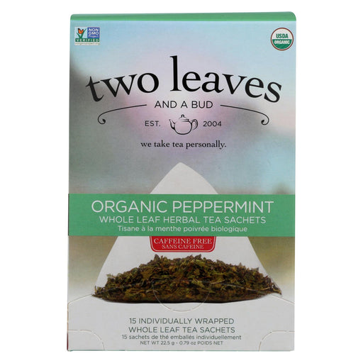 Two Leaves And A Bud Green Tea - Organic Peppermint - Case Of 6 - 15 Bags