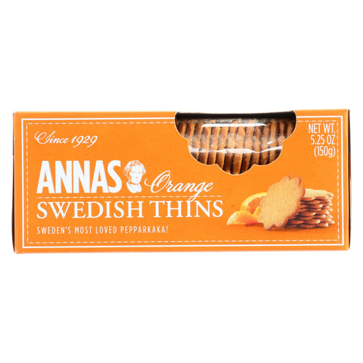Annas Pepparkakor - Original - Orange Thins - 5.25 Oz - Case Of 12