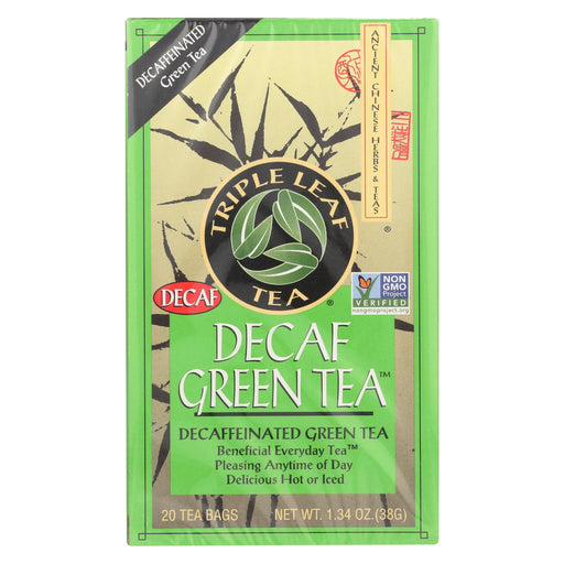 Triple Leaf Tea Decaffeinated Green Tea - 20 Tea Bags - Case Of 6