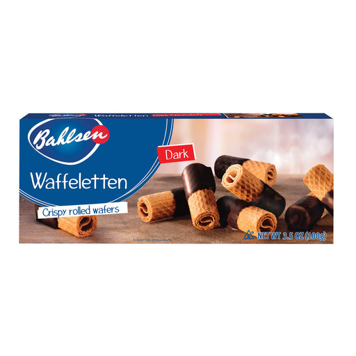 Bahlsen Waffeletten Dark Chocolate Rolls - Case Of 12 - 3.5 Oz.