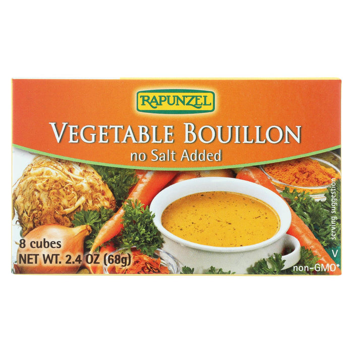 Rapunzel Bouillon Cubes - Vegetable - Vegan - No Salt Added - 2.4 Oz - Case Of 12