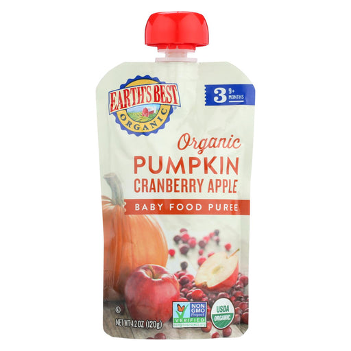 Earth's Best Organic Pumpkin Cranberry Apple Baby Food Puree - Stage 3 - Case Of 12 - 4.2 Oz.