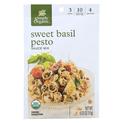Simply Organic Sweet Basil Pesto Seasoning Mix - Case Of 12 - 0.53 Oz.